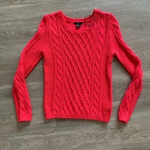 Bright Pink Woven Knit Sweater!
